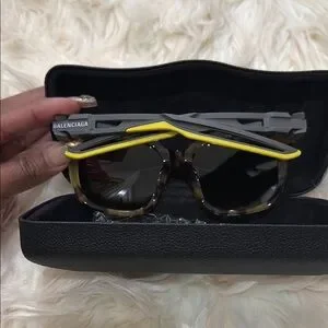 Balenciaga Tortoise Shell Sunglasses in Black Case Balenciaga BB0097S Tortoise Prescription Sunglasses main image 4